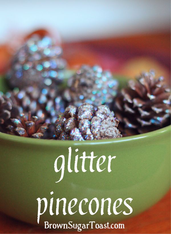 Glitter Pinecones