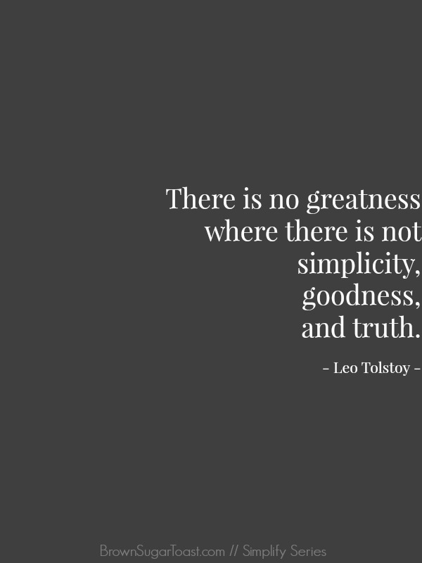 31 Day Simplify Series :: no greatness {day 26}
