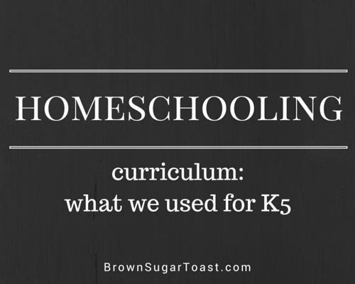 homeschooling: what we used for kindergarten